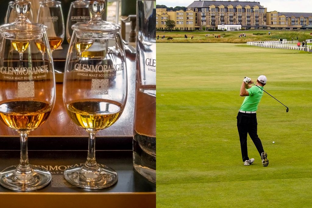 Whisky distillery tours and famous golf courses are plentiful in Scotland.