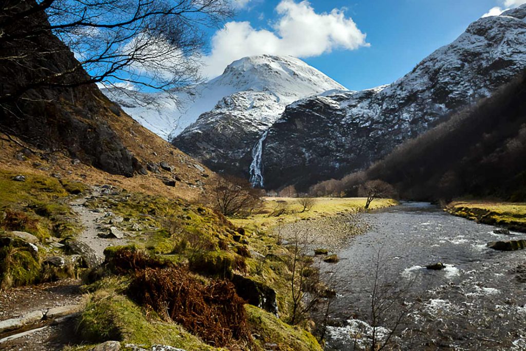Glen Nevis is a beautiful, rugged mountain area in the Scottish Highlands.