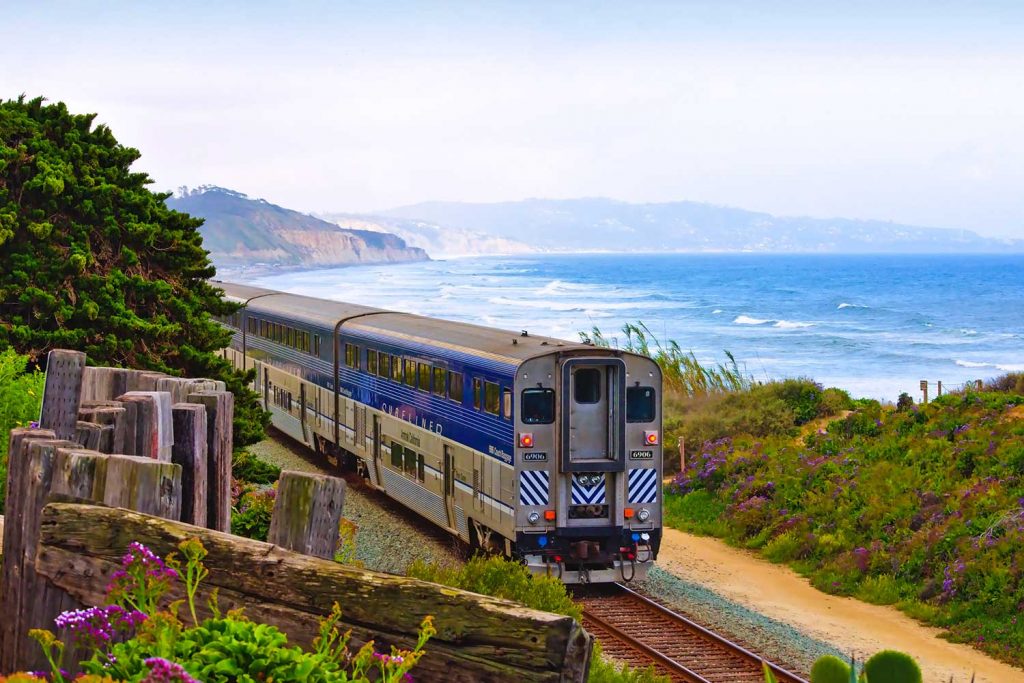 Soak in the good vibes of California on a luxury train voyage on the Pacific Surfliner.